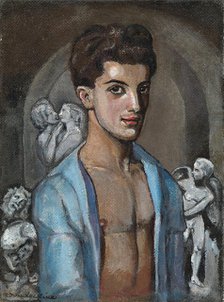 Portrait of the choreographer and ballet dancer Léonide Massine (1896-1979). Artist: Sudeykin, Sergei Yurievich (1882-1946)
