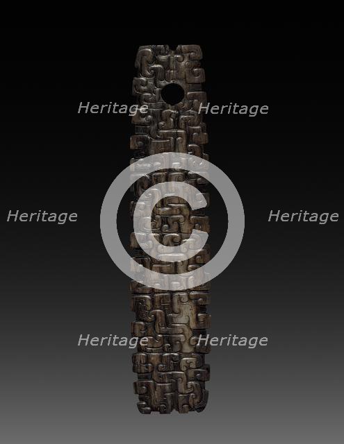 Jade Scepter with Interlocking Pattern, c. 600-400 BC. Creator: Unknown.