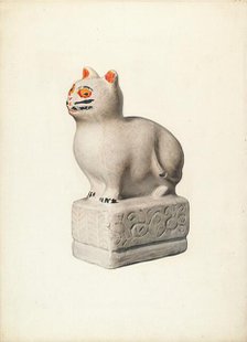 Chalkware Cat, c. 1940. Creator: Gertrude Koch.
