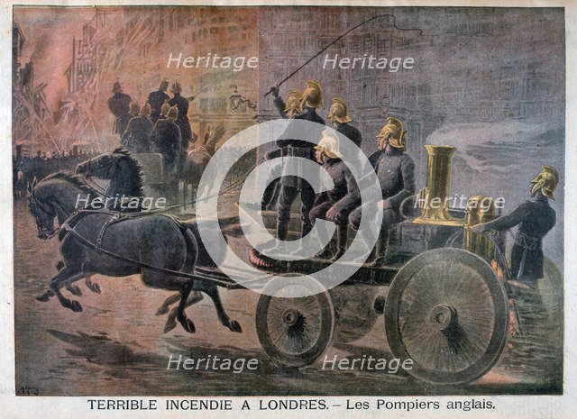 English firemen going to an emergency, 1897. Artist: Henri Meyer