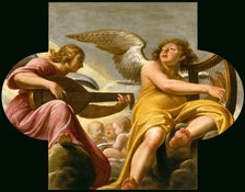 Two Angels Making Music, 1648. Creator: Champaigne, Philippe, de (1602-1674).