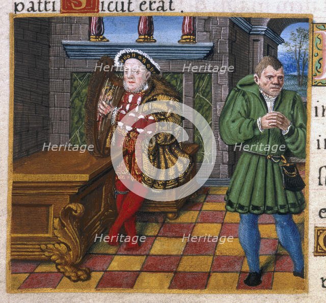 King Henry Vlll with harp, (c1540-c1600?). Creator: Unknown.