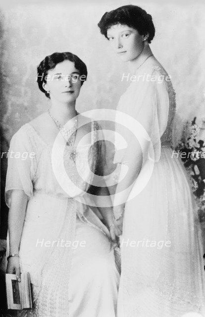 Grand Duchesses Olga and Tatiana of Russia, 1910s. Artist: K von Hahn