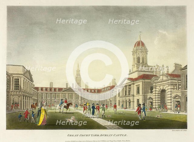 Great Courtyard, Dublin Castle, published July 1792. Creator: James Malton.