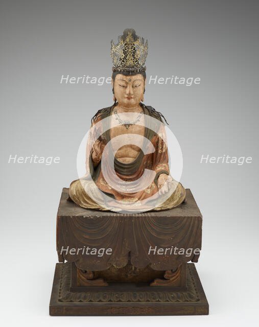 Bodhisattva, Kamakura period, 13th century; detached throne, modern. Creator: Unknown.