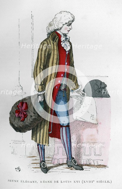Young dandy in costume of the reign of Louis XVI, 18th century (1882-1884). Artist: Unknown