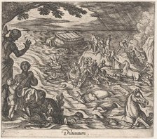 Plate 7: The Flood (Diluvium.), from Ovid's 'Metamorphoses', 1606. Creator: Antonio Tempesta.