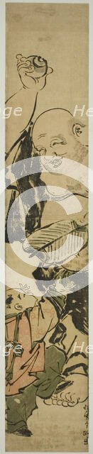 Young Boy Beseeching Hotei, Japan, late 18th century. Creator: Kitao Shigemasa.