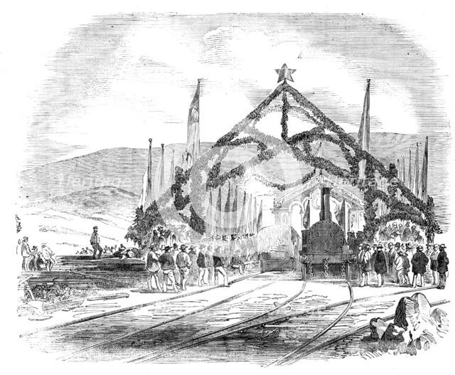 Opening of the Valparaiso and Santiago Railway - Train leaving the Valparaiso Station, 1856.  Creator: Unknown.