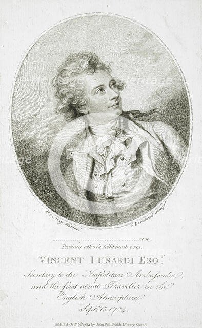 Vincent Lunardi, Esquire, 1784. Creators: Francesco Bartolozzi, Richard Cosway.