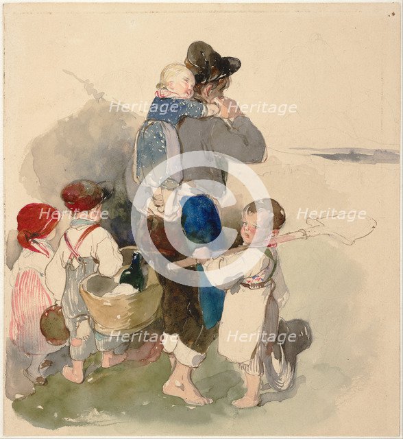 Children on Their Way to Work in the Fields, c. 1840. Artist: Fendi, Peter (1796-1842)