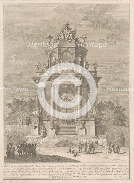 The Seconda Macchina for the Chinea of 1782: A Countryside Festival at Night, 1782. Creator: Francesco Barbazza.