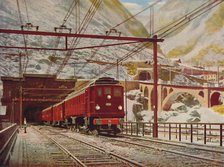 'Swiss Express Leaving The Great St. Gotthard Tunnel', 1926. Artist: Unknown.