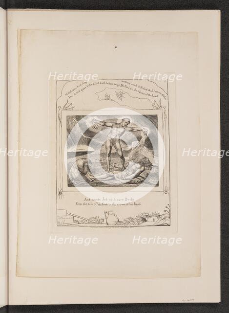 Satan Smiting Job with Boils, 1825. Creator: William Blake.