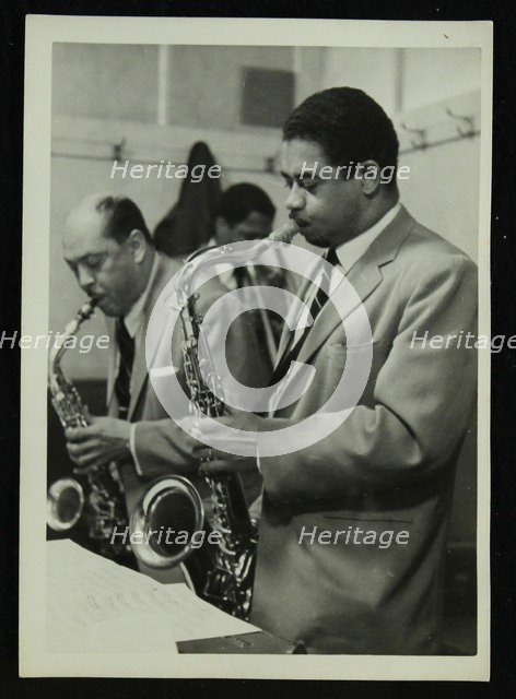 Marshall Royal and Frank Wess, saxophonists with the Count Basie Orchestra, c1950s. Artist: Denis Williams