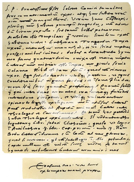 Letter from Desiderius Erasmus to Nicholas Everaerts, 24th December 1525.Artist: Erasmus