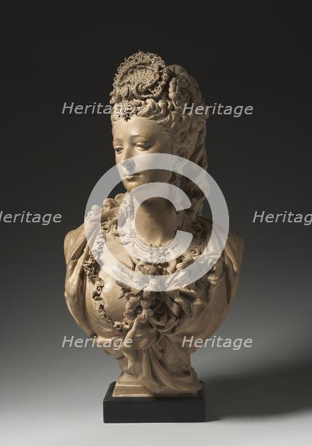 Portrait Bust, c. 1865. Creator: Albert-Ernest Carrier-Belleuse (French, 1824-1887).