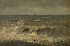 Turbulent Sea, mid-late 19th century. Creator: Alfred De Knyff.