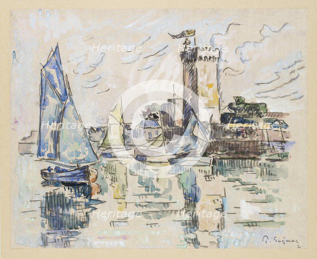 View of the Harbour at Les Sables-d'Olonne, c1920s. Artist: Paul Signac.