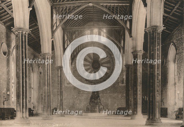 Great Hall of Winchester Castle, Hampshire, early 20th century(?). Artist: Unknown.
