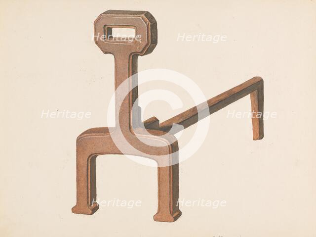 Andiron or Fire Dog, c. 1937. Creator: Carl Buergerniss.