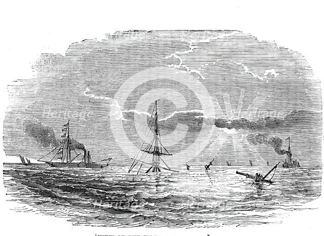 View of the wreck at sunset, 1844. Creator: Unknown.