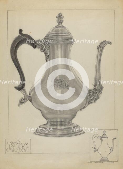 Silver Coffee Pot, c. 1936. Creator: Irene Malawicz.