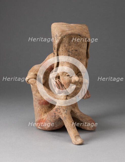Seated Figure with an Elongated Head and Chin Placed on Knee, 300 B.C./A.D. 300. Creator: Unknown.