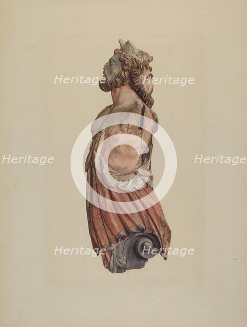 Figurehead: "Janus", c. 1938. Creator: Ingrid Selmer-Larsen.