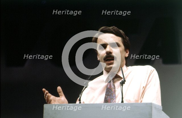 José María Aznar (1953 -) President of the government of Spain and Partido Popular politician, ph…