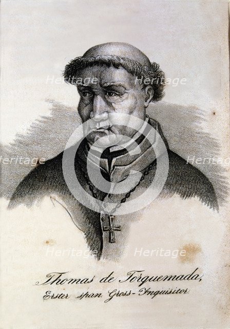 Fray Tomas de Torquemada (1420-1498), Spanish Dominican, inquisitor general appointed by Innocent…