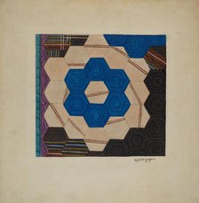 Silk Quilt (Hexagonal Pattern), 1940. Creator: Ralph N. Morgan.