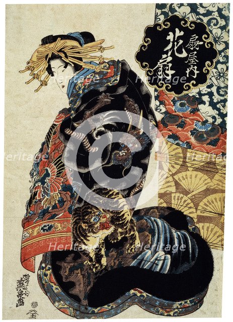 'The Courtesan Hanaogi of the Ogiya House', c1825-c1835.  Artist: Ikeda Eisen