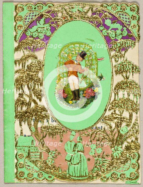 Untitled Valentine (Gentleman Under Arbor), 1860/69. Creator: Unknown.