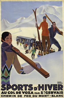 Sports d'hiver au col de Voza par St Gervais, c. 1930. Creator: Broders, Roger (1883-1953).