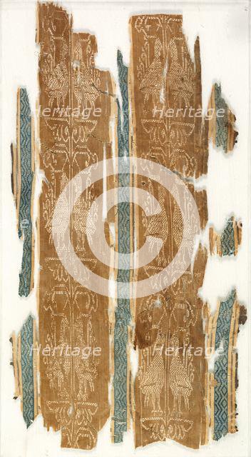 Silk fragment with striped pattern, 900s. Creator: Unknown.