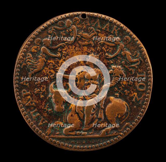 Allegory of Peace(?), with Abundance Seated on a Bull and Psyches Flying About [reverse], 1564. Creator: Gianpaolo Poggini.