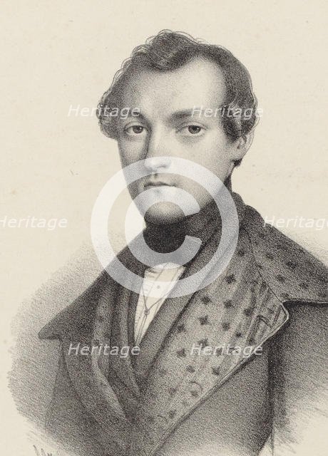 Portrait of the pianist and composer Antoine de Kontski (1817-1899). Creator: Cazes, Romain (1808-1881).