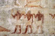 Polychrome relief depicting offering bearers, Mastaba of Mereruka, Saqqara, Egypt, 2340 BC (2003). Creator: Unknown.