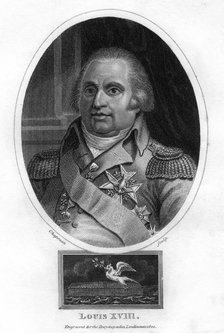 Louis XVIII, King of France, 1820.Artist: J Chapman