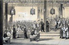 'The annual festival celebrating the emperor's birthday, revived by Kublai-Khan', 1847. Artist: B Clayton