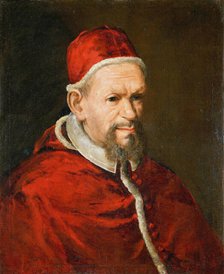 Portrait of Pope Innocent X (1574-1655). Creator: Pareja, Juan de (1606-1670).