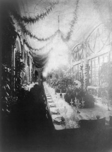 White House - long corridor used for State Dinner, 1898. Creator: Frances Benjamin Johnston.