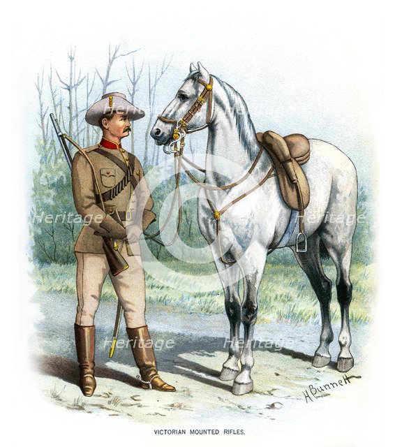 'Victorian Mounted Rifles', c1890.Artist: H Bunnett