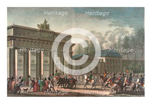 Entry of the French into Berlin, 27 October 1806, (c1850). Artist: Edme Bovinet.