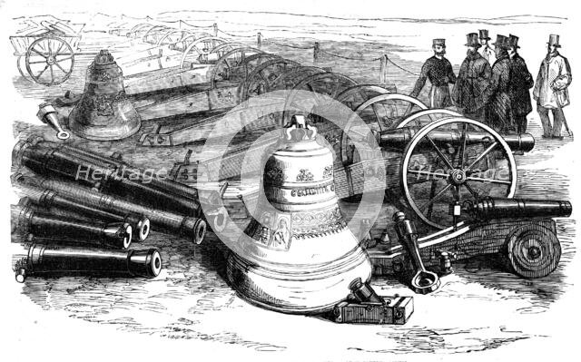 Russian Guns and Bells from Sebastopol, just received at Woolwich Arsenal, 1856.  Creator: Unknown.