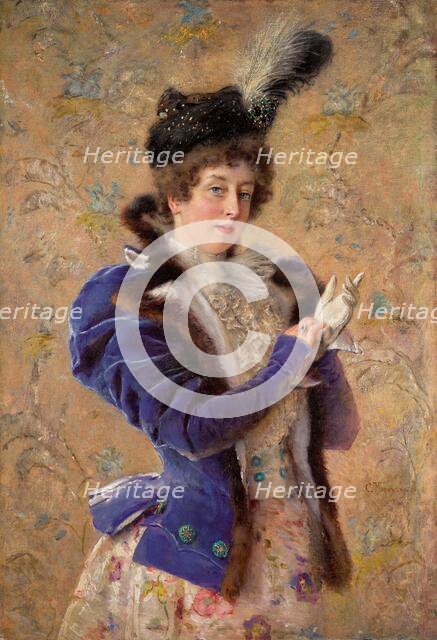 Portrait of the artist's wife, Maria Alexeevna Makovskaya (1869-1919). Creator: Makovsky, Konstantin Yegorovich (1839-1915).