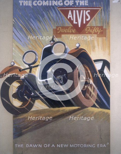 Poster advertising Alvis cars, 1930. Artist: Unknown