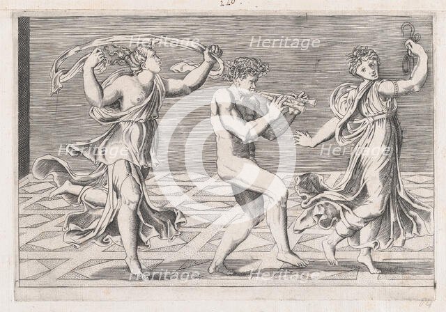 Speculum Romanae Magnificentiae: Dance of Fauns and Bacchants, early 16th ce..., early 16th century. Creators: Anon, Agostino Veneziano.