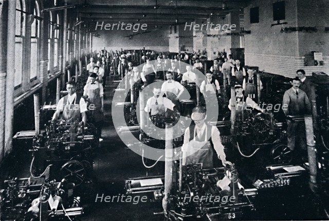 'The U.S.A. Government Printing Office also operates 126 Casting Machines', 1916. Artist: Unknown.